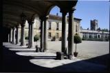 Bollate Villa Arconati Corte Nobile vista dal portico sfondo Limonaia